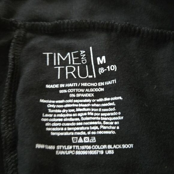 Time & Tru black athletic capri leggings M8/10 - Picture 3 of 3
